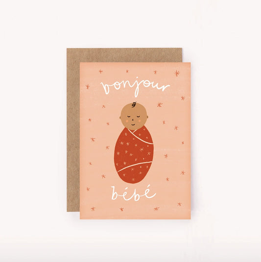 Bonjour Bebe Pink Mini Card